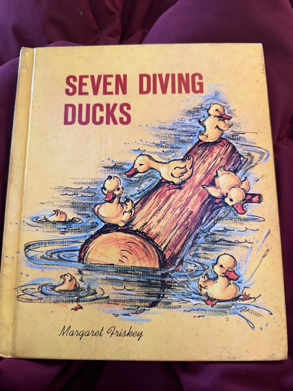 Seven Diving Ducks 1965 vintage  Children's Book - Yellow Cover with Ducks